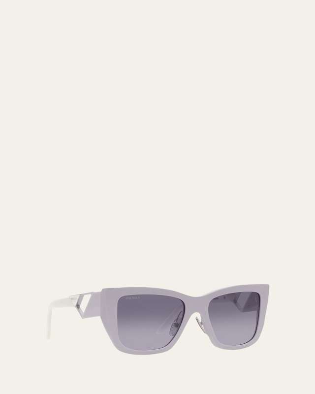 Triangle Logo Square Acetate & Metal Sunglasses